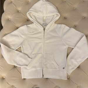Pull&Bear White Zip-Up Hoodie